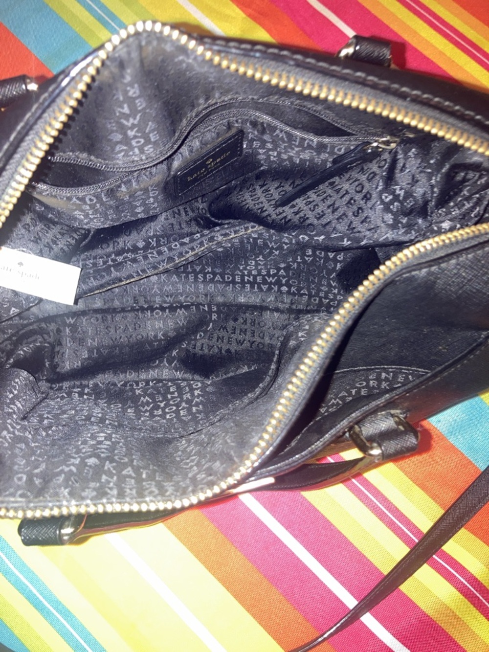 Genuine Kate Spade Laurel Way  Black Saffiano Leather Satchel with Gold Hardware - Picture 12 of 16